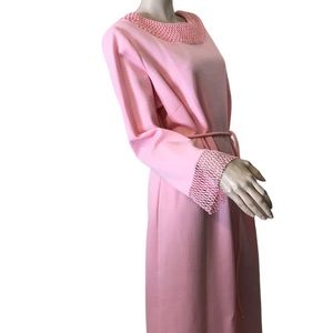 Vintage pink hostess dress maxi